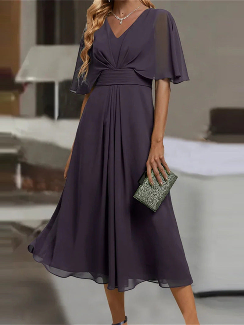 Heidi Mode | V-Ausschnitt Taille Swing Kleid