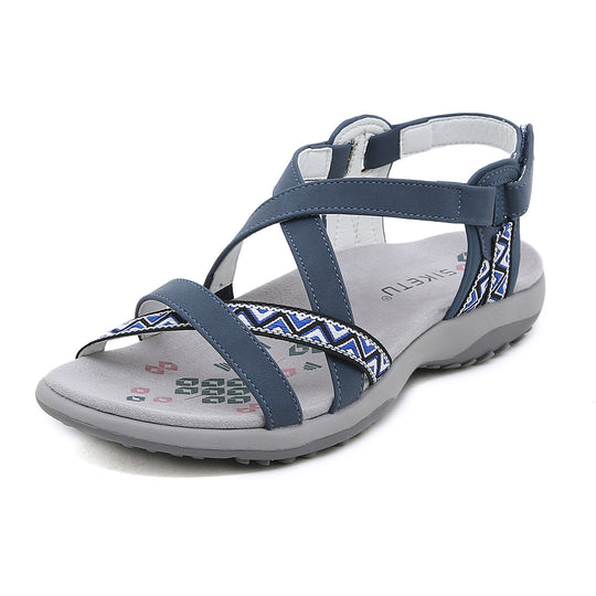 Damen Sandalen mit konturiertem Fußbett und verstellbaren Riemen Heidi-Mode