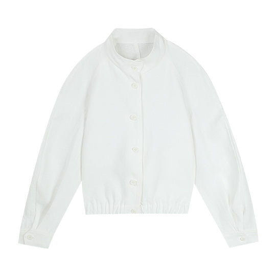Damen lässige Jacke mit Knopfleiste und elastischem Bund Heidi-Mode