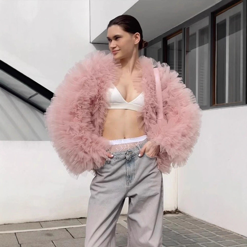 Damen Voluminöse Tülljacke Heidi-Mode