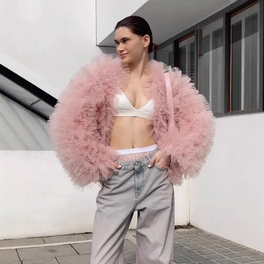 Damen Voluminöse Tülljacke Heidi-Mode