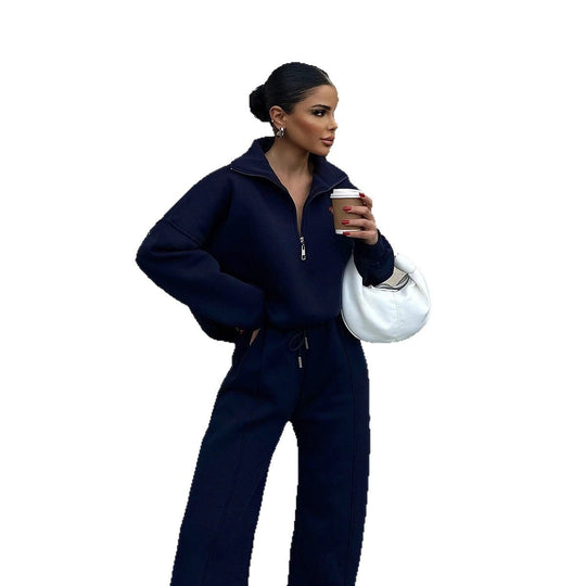 Damen lässiges Sweatshirt und weite Jogginghose Set Heidi-Mode