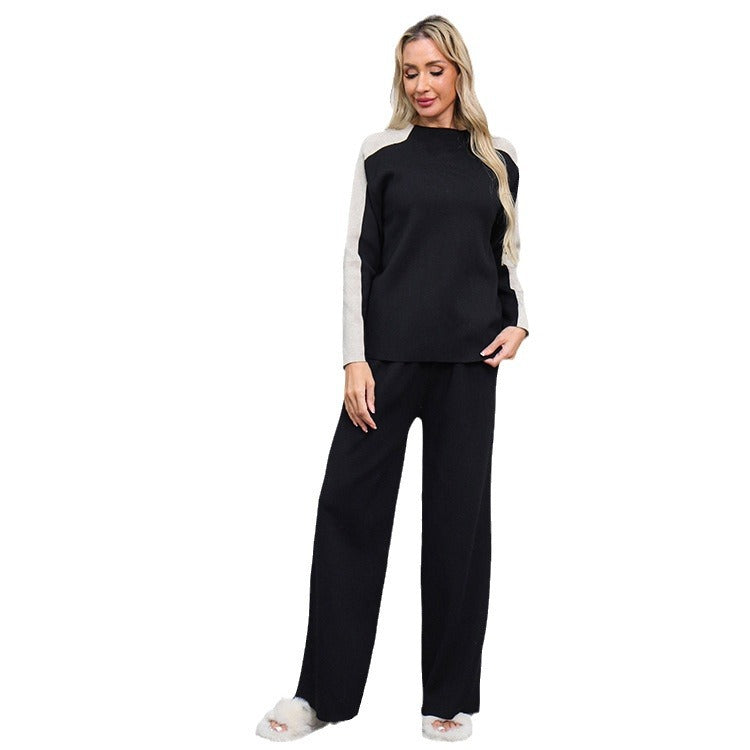 Damen modisches Freizeit-Loungewear-Set mit modernen Kontrastdetails Heidi-Mode