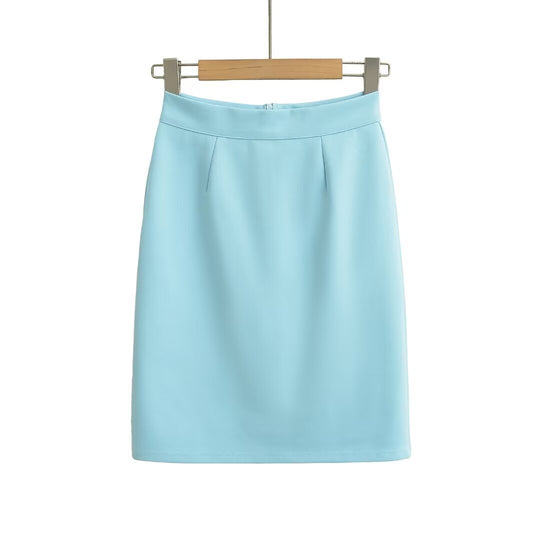 Damen eleganter Bleistiftrock mit raffiniertem Faltenwurf und geschmeidigem Material Heidi-Mode