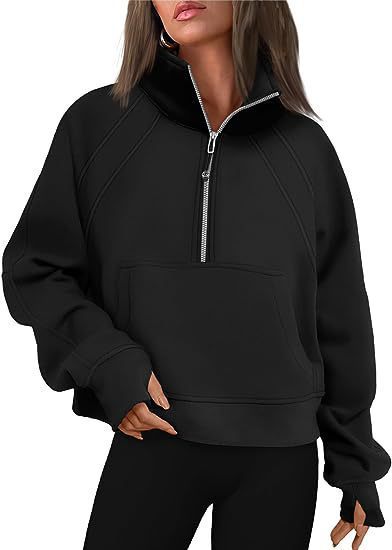 Damen Sportlicher Pullover mit hohem Kragen und Reißverschluss Heidi-Mode
