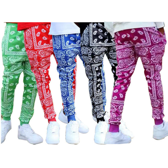 Herren Cargo-Jogginghose im extravaganten Paisley-Muster Heidi-Mode