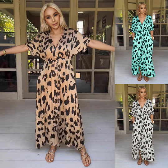 Heidi-Mode | Leopard-Kleid Grenzüberschreitendes Leopardenmuster Kleid