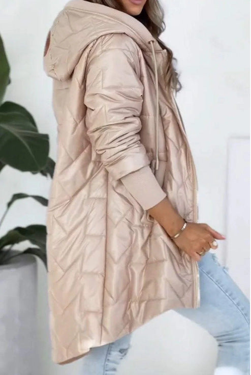 Damen Lässige Steppjacke mit hohem Kragen und praktischen Taschen Heidi-Mode