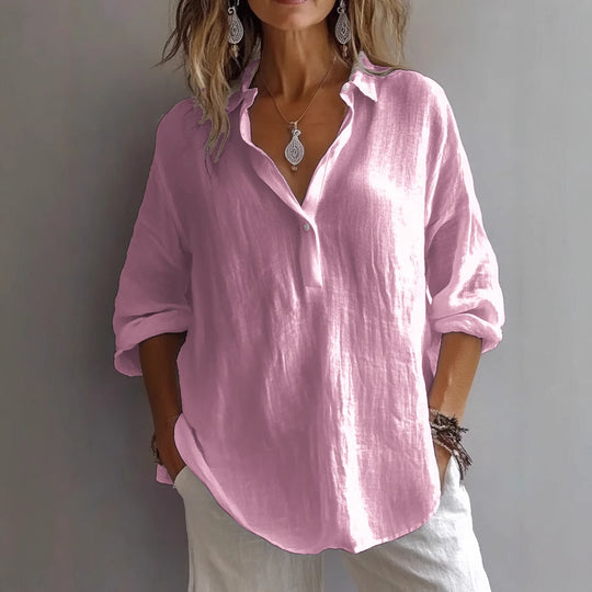 Damen Leichte Leinenbluse Heidi-Mode