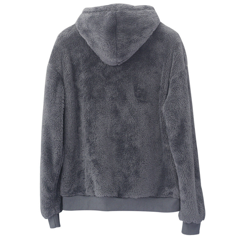 Damen Kuscheliger Kapuzenpullover aus weichem Fleece Heidi-Mode