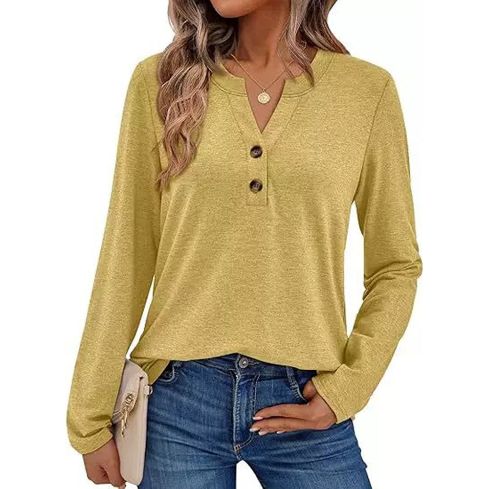 Damen Langarmshirt mit Knopfdetails Heidi-Mode