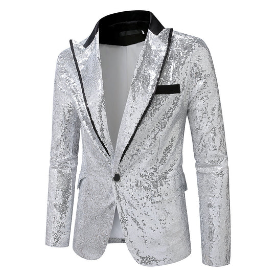 Herren Glitzernder Smokingblazer aus hochwertigem Satin Heidi-Mode