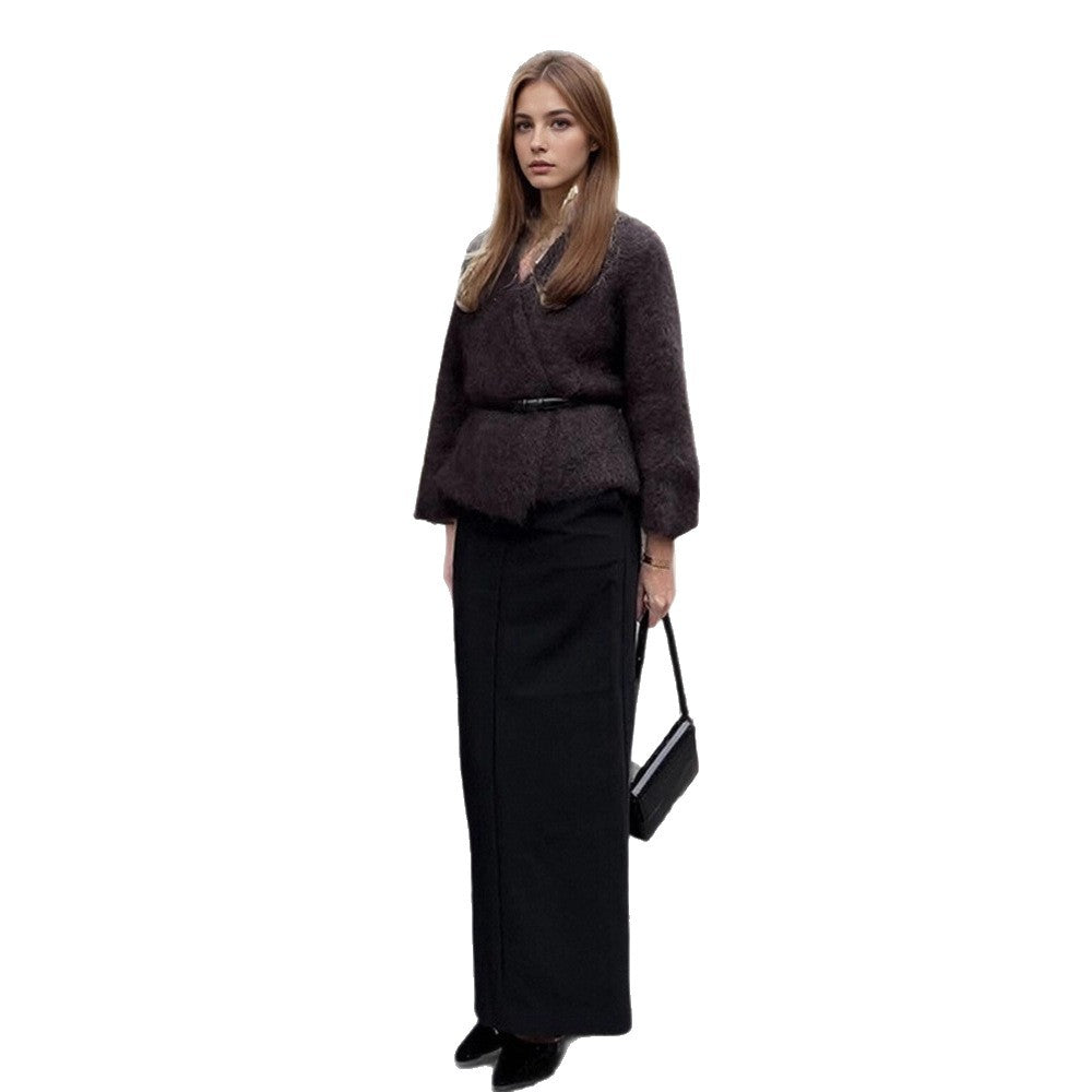 Damen Kuscheliger Pullover mit lässigem Schnitt und tiefem V-Ausschnitt Heidi-Mode