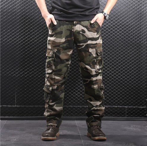 Herren Cargo-Hose mit multifunktionalen Taschen und modischem Camouflage-Design Heidi-Mode