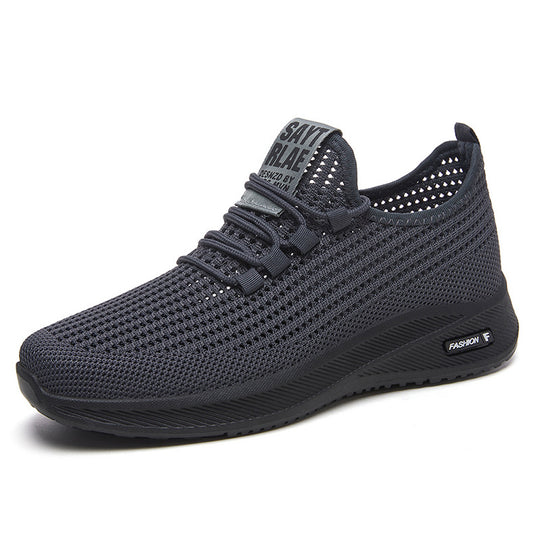 Herren Atmungsaktive Laufschuhe mit elastischer Schnürung und dämpfendem Fußbett Heidi-Mode