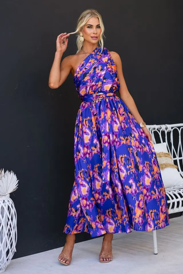 Heidi-Mode | Frühling Sommer Ein Schulter Schlank Taille Röhren Zu Oberteil Rückenfrei Kleid