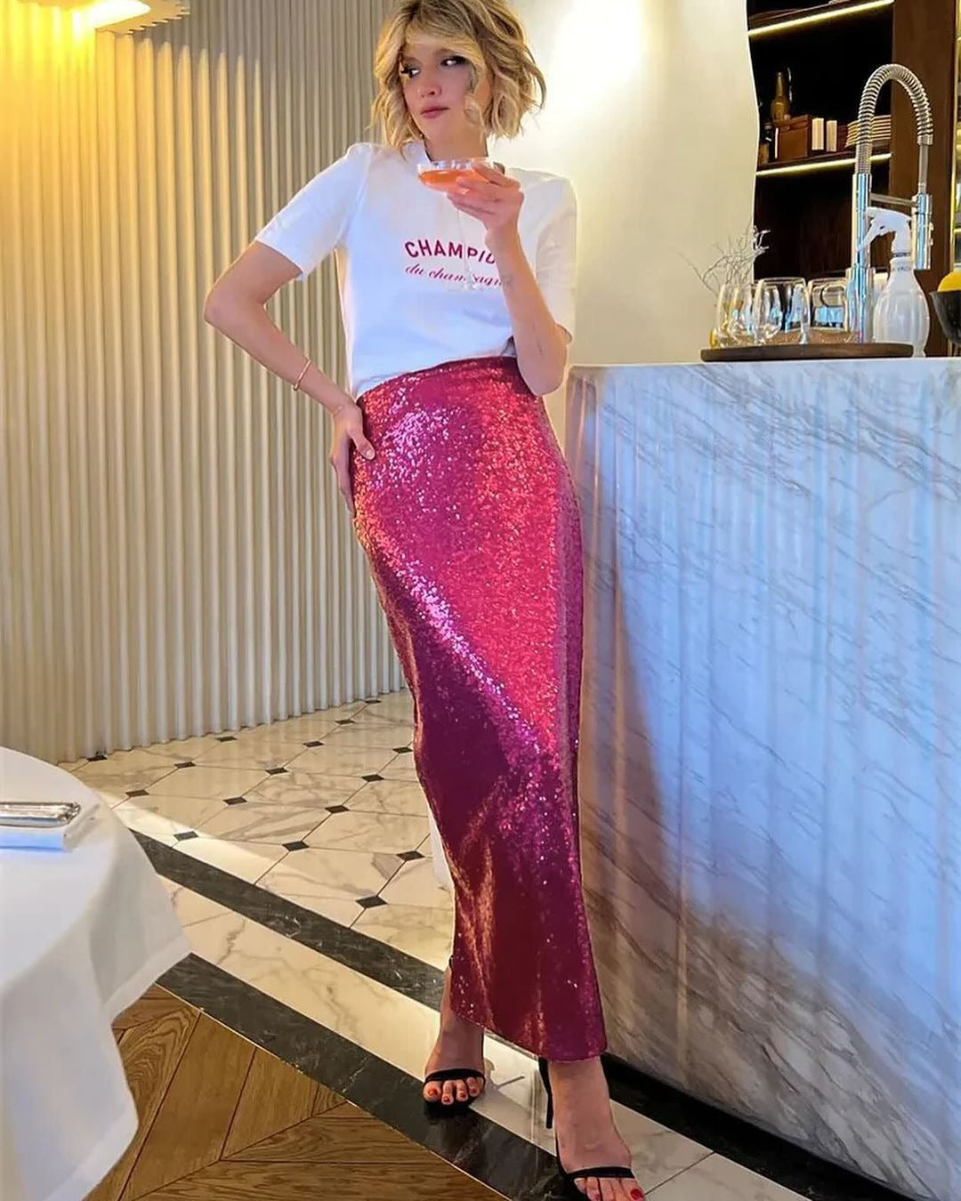 Heidi-Mode | Elegante Schlitzelastische Gerade Lange Rock
