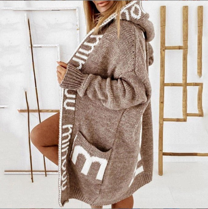 Damen gemütlicher Hooded Cardigan Heidi-Mode