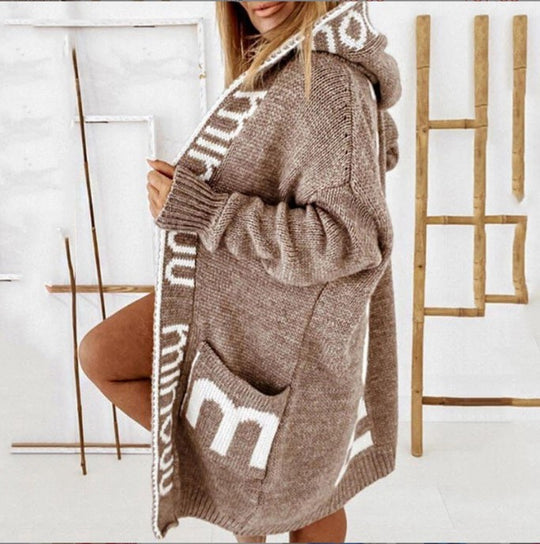 Damen gemütlicher Hooded Cardigan Heidi-Mode