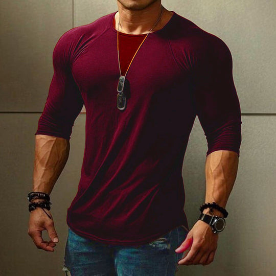 Herren körperbetontes Langarm-T-Shirt mit elastischem Tragekomfort Heidi-Mode