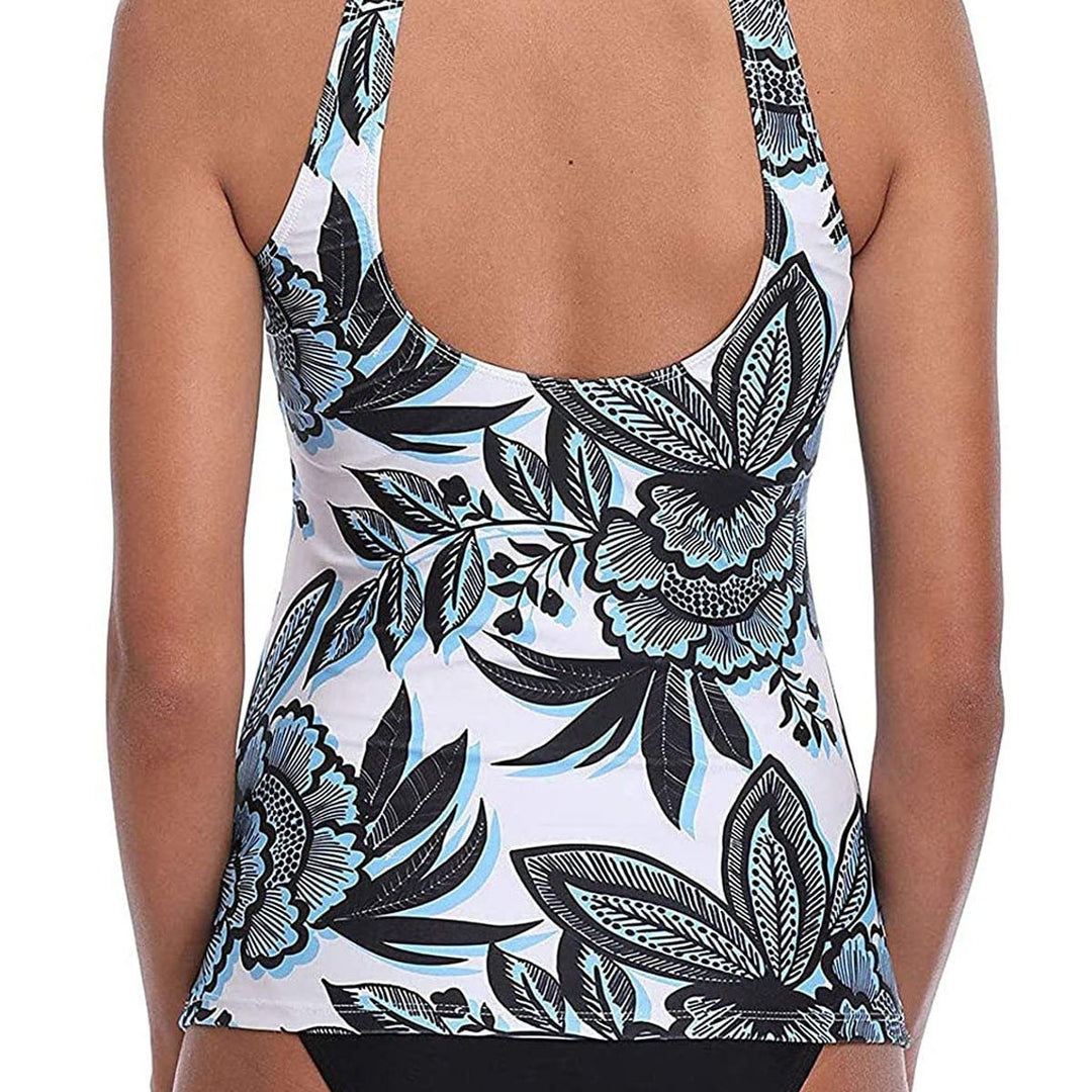 Damen Sportlicher Tankini mit elegantem Schnitt und floralem Design Heidi-Mode