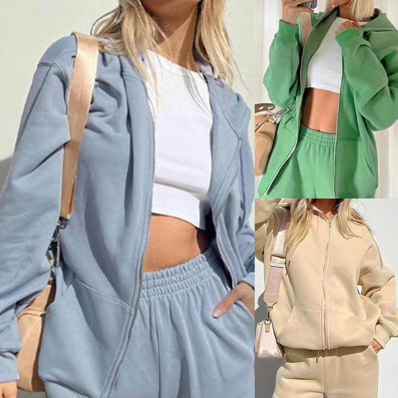 Damen Sportliches Sweatshirt-Set mit Kapuze und weichen Materialien Heidi-Mode