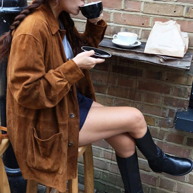 Damen Wilde Velourjacke im lässigen Chic Heidi-Mode