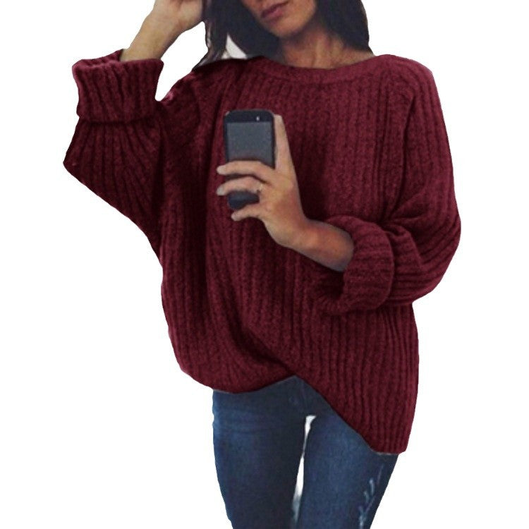 Damen Oversized Strickpullover mit strukturiertem Rippenmuster und lässigem Schnitt Heidi-Mode