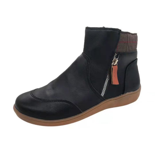 Damen modische Stiefeletten mit seitlichem Reißverschluss und komfortabler Sohle Heidi-Mode