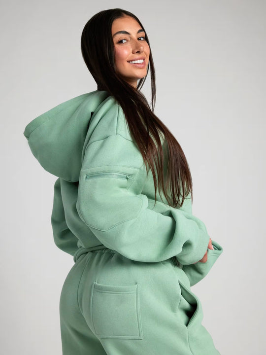 Damen entspannender Hoodie mit integrierter Schlafaugenmaske Heidi-Mode