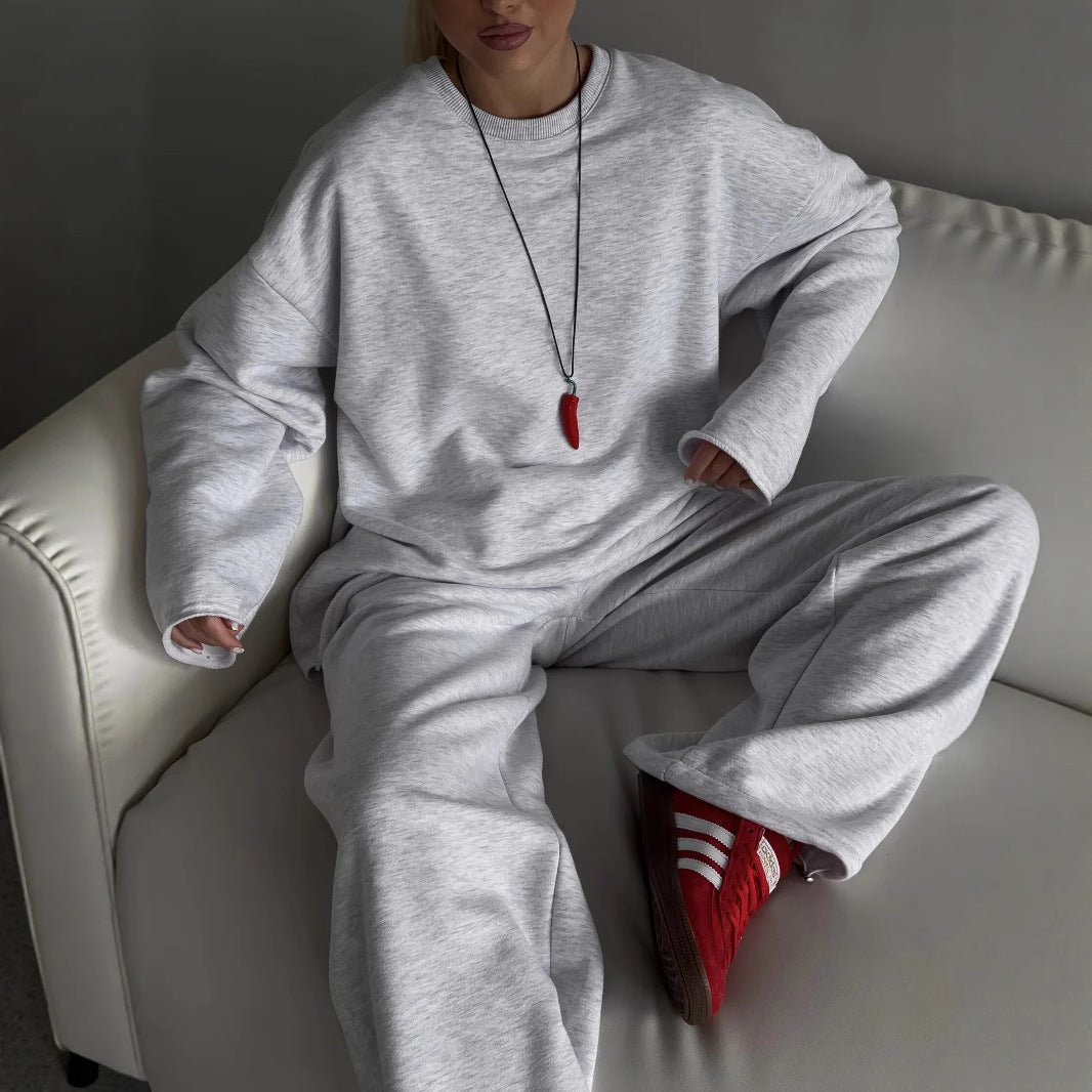 Damen Oversized Loungewear-Set mit Kordelzug und modernem Schnitt Heidi-Mode