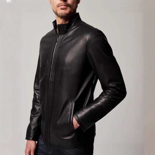 Herren elegante jacke mit sportlichem Reißverschluss Heidi-Mode