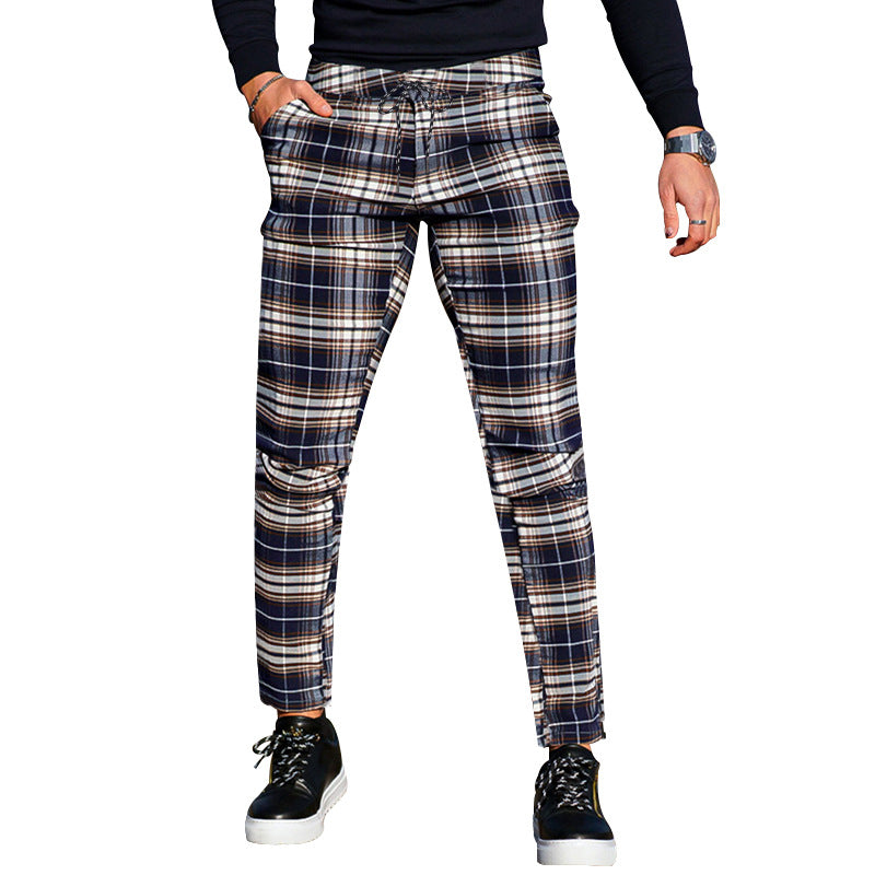 Herren Cargo-Hose mit modischem Karomuster und elastischem Bund Heidi-Mode