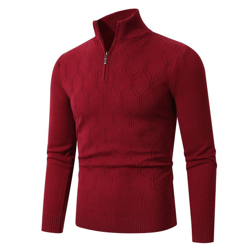 Herren Strickpullover mit modernem Strukturmuster Heidi-Mode