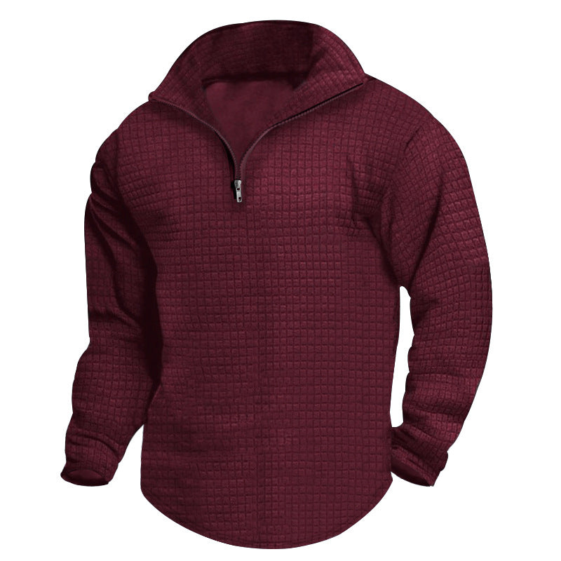 Herren bequeme Fleecejacke mit modernem Reißverschluss und strukturiertem Design Heidi-Mode
