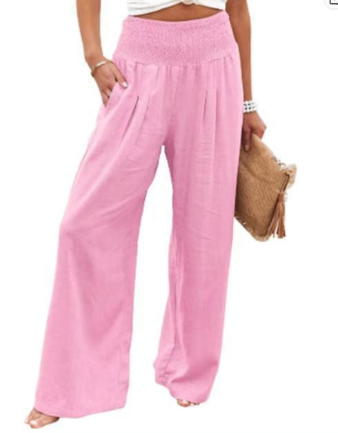 Damen Weit geschnittene Sommerhose mit elastischem Bund und luftiger Passform Heidi-Mode
