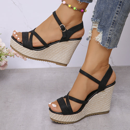 Damen Wedge-Sandalen mit verstellbarem Riemen und rutschfester Sohle Heidi-Mode
