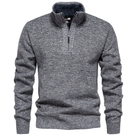 Herren Zip-Pullover mit strukturiertem Design Heidi-Mode