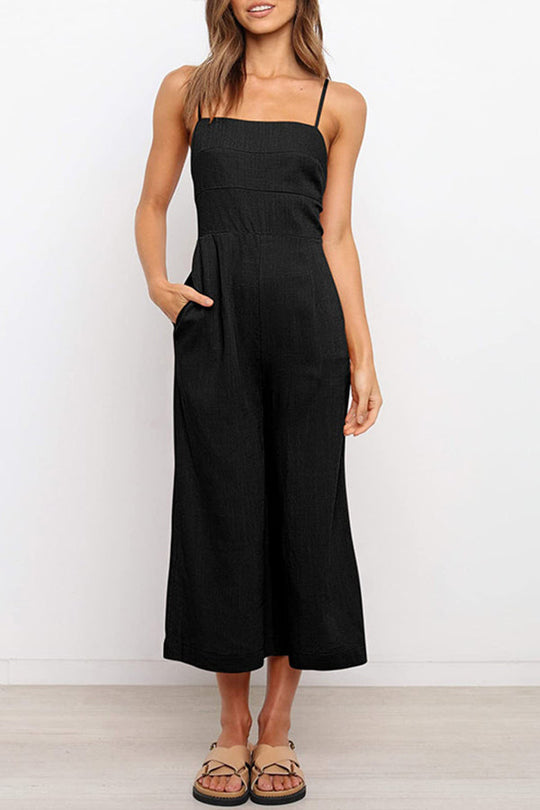 Heidi-Mode | Solide Tie Rückfreie Kurze Jumpsuits