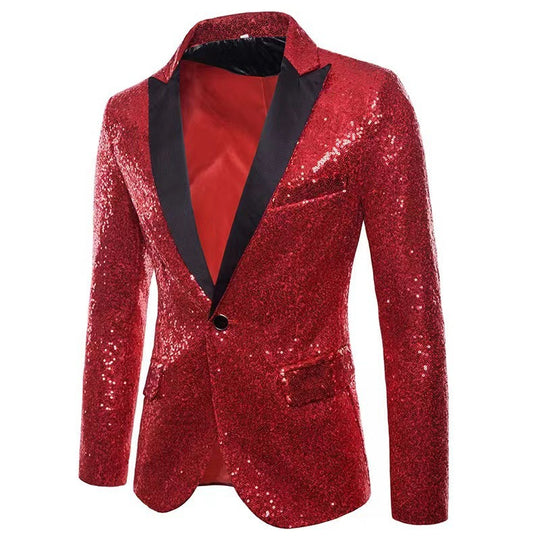 Herren schimmernder Pailletten Blazer Heidi-Mode