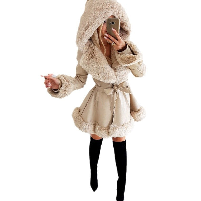 Damen modische Kunstlederjacke mit Teddyfutter Heidi-Mode