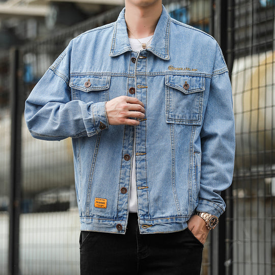 Herren Denimjacke im lässigen Stil mit funktionalen Pattentaschen und robustem Design Heidi-Mode