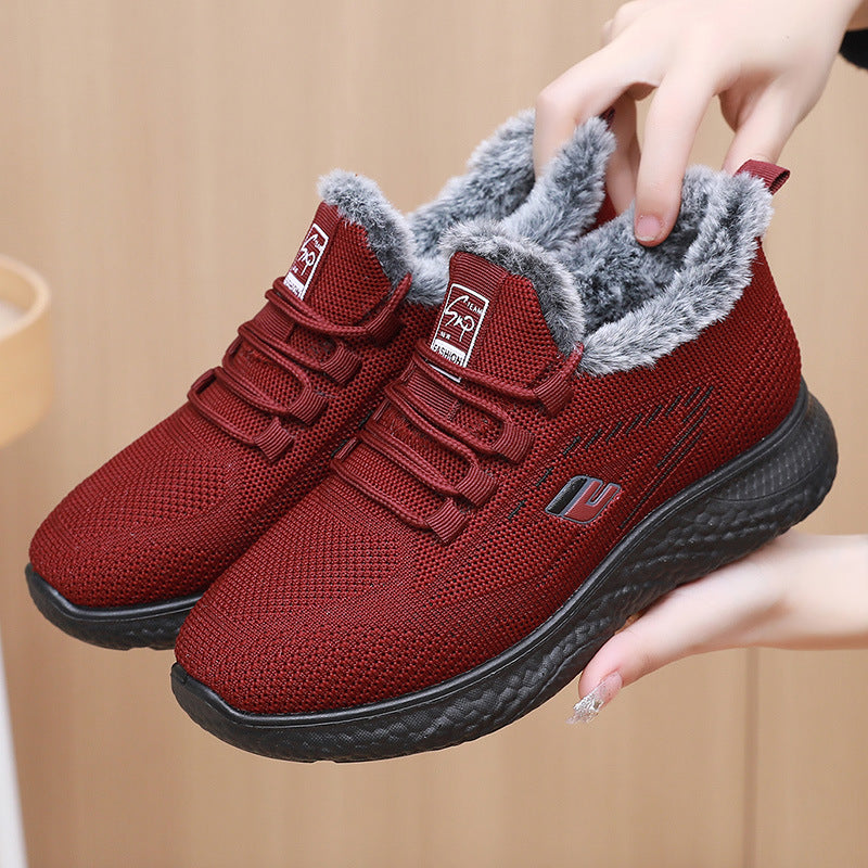 Damen Athletische und warme Sneakers mit Fleece-Innenfutter Heidi-Mode