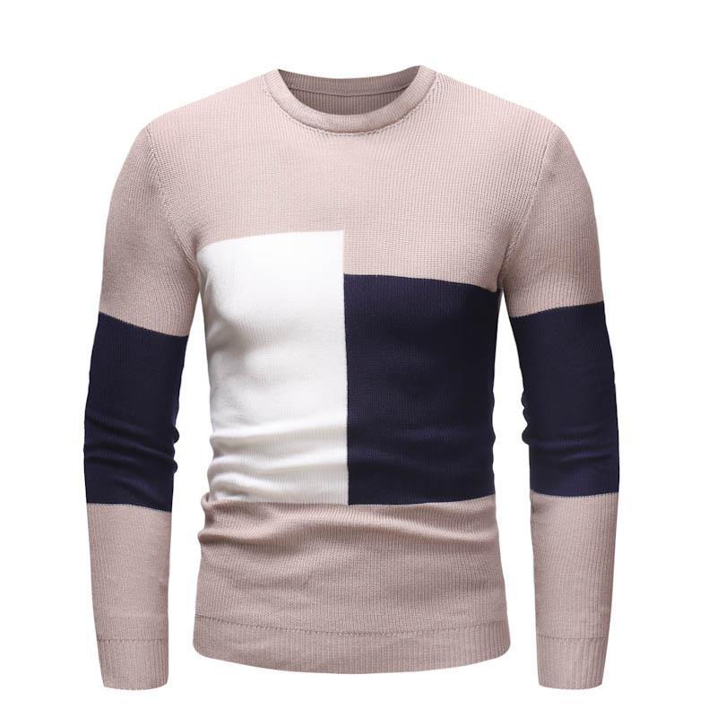 Herren Designer Pullover mit modernem Blockmuster Heidi-Mode