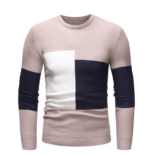 Herren Designer Pullover mit modernem Blockmuster Heidi-Mode