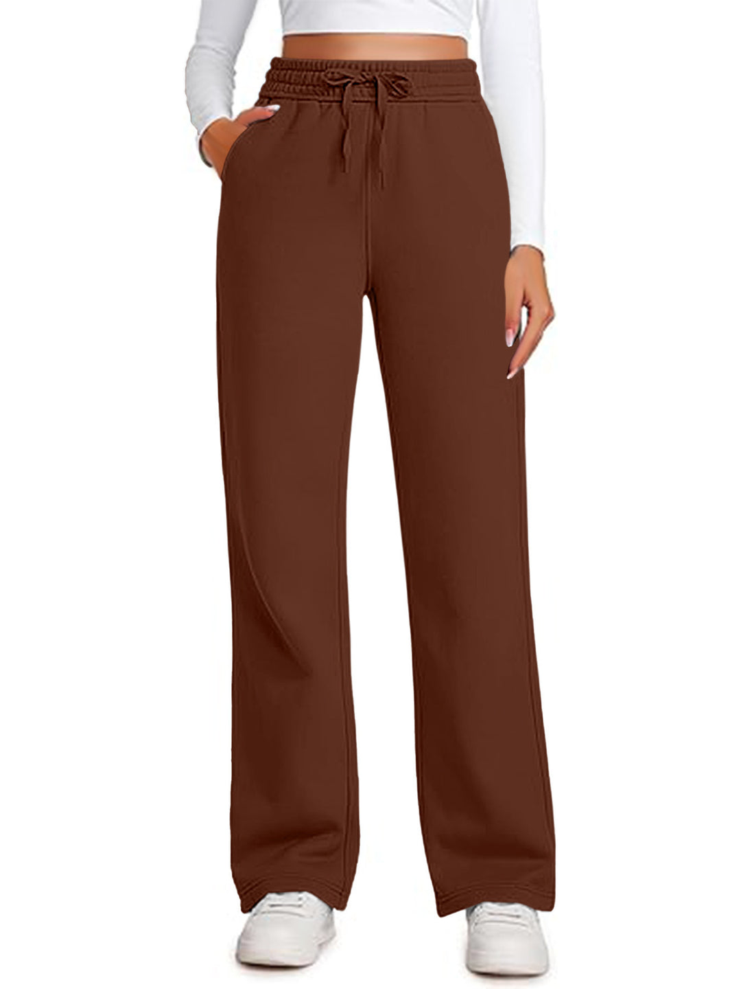 Damen Lässige Freizeithose mit weitem Schnitt und elastischem Bund Heidi-Mode
