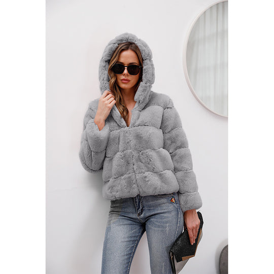 Damen weiche Fleecejacke mit Kapuze Heidi-Mode