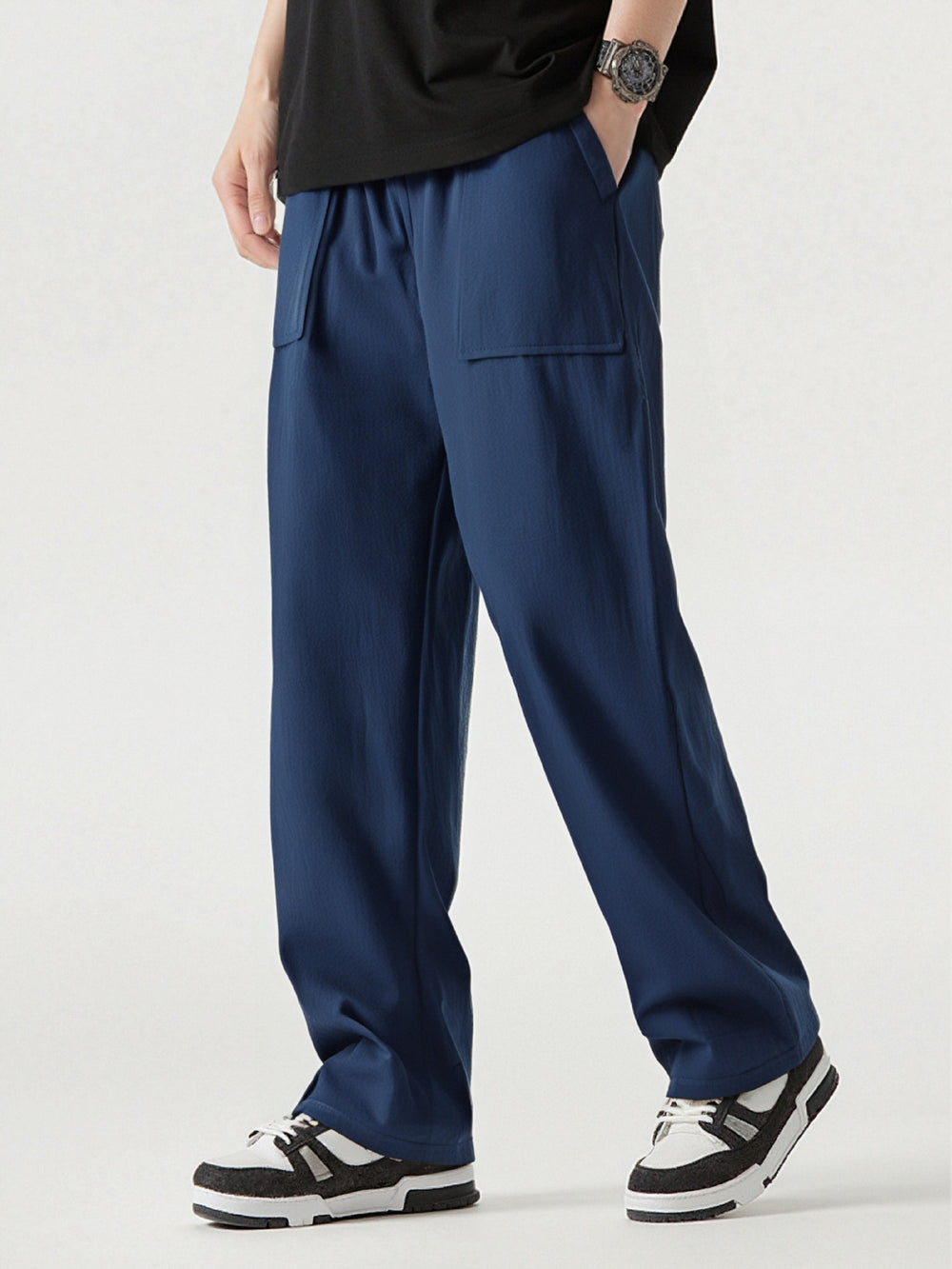 Herren Bequeme Cargo-Hose mit praktischen Taschen und elastischem Bund Heidi-Mode