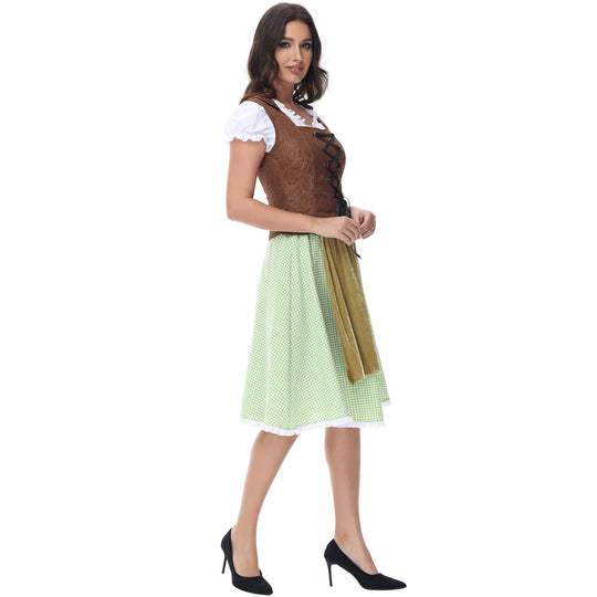 Damen Trachtenkleid mit detailverliebtem Oberteil und romantischen Rüschen Heidi