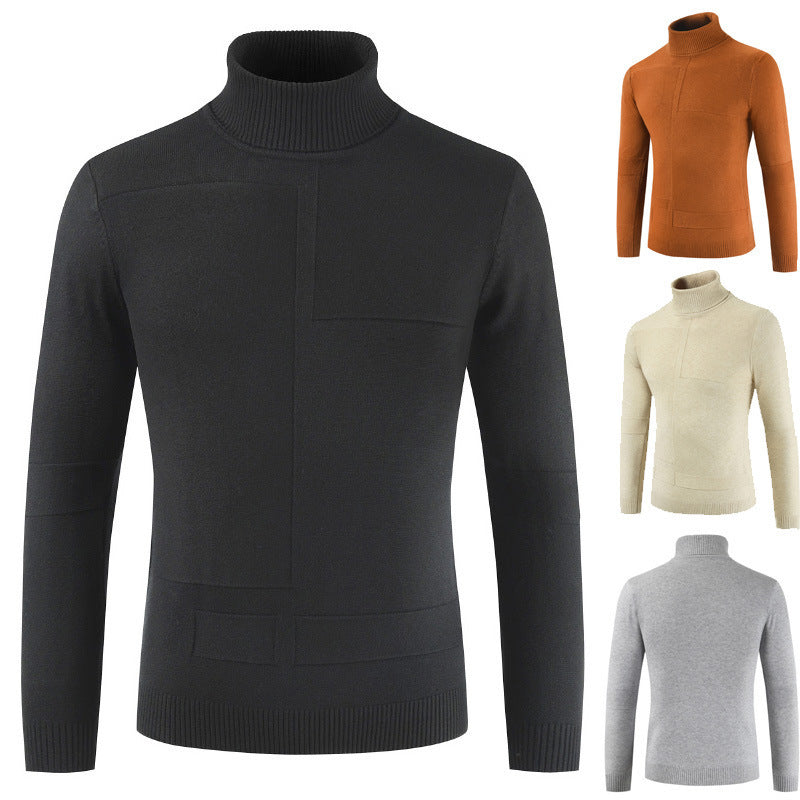 Herren Rollkragenpullover aus weichem Strickmaterial mit modernem Design Heidi-Mode